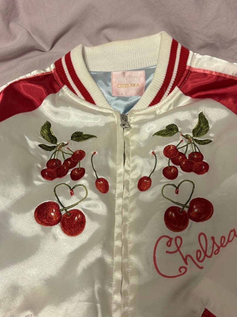 PINK HOUSE チェルシー　チェリー刺繍 スカジャン レッド