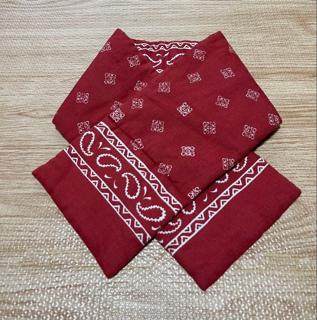 美品 メンズ LOEWE (ロエベ ) ペイズリー風バンダナ柄ストール