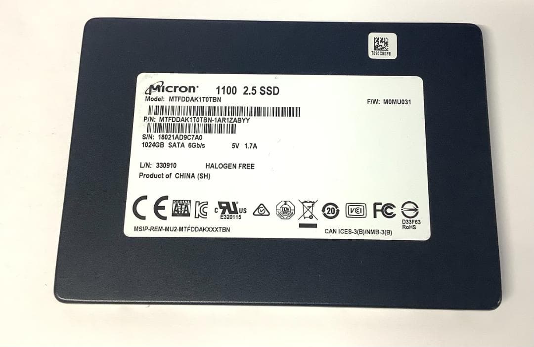 ②-WA414 Micron SATA 1TB SSD 2.5 1点