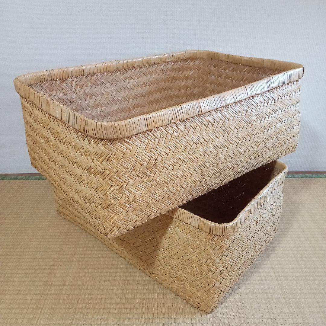 鳥越すず竹竹細工行李かご(大型67cm)