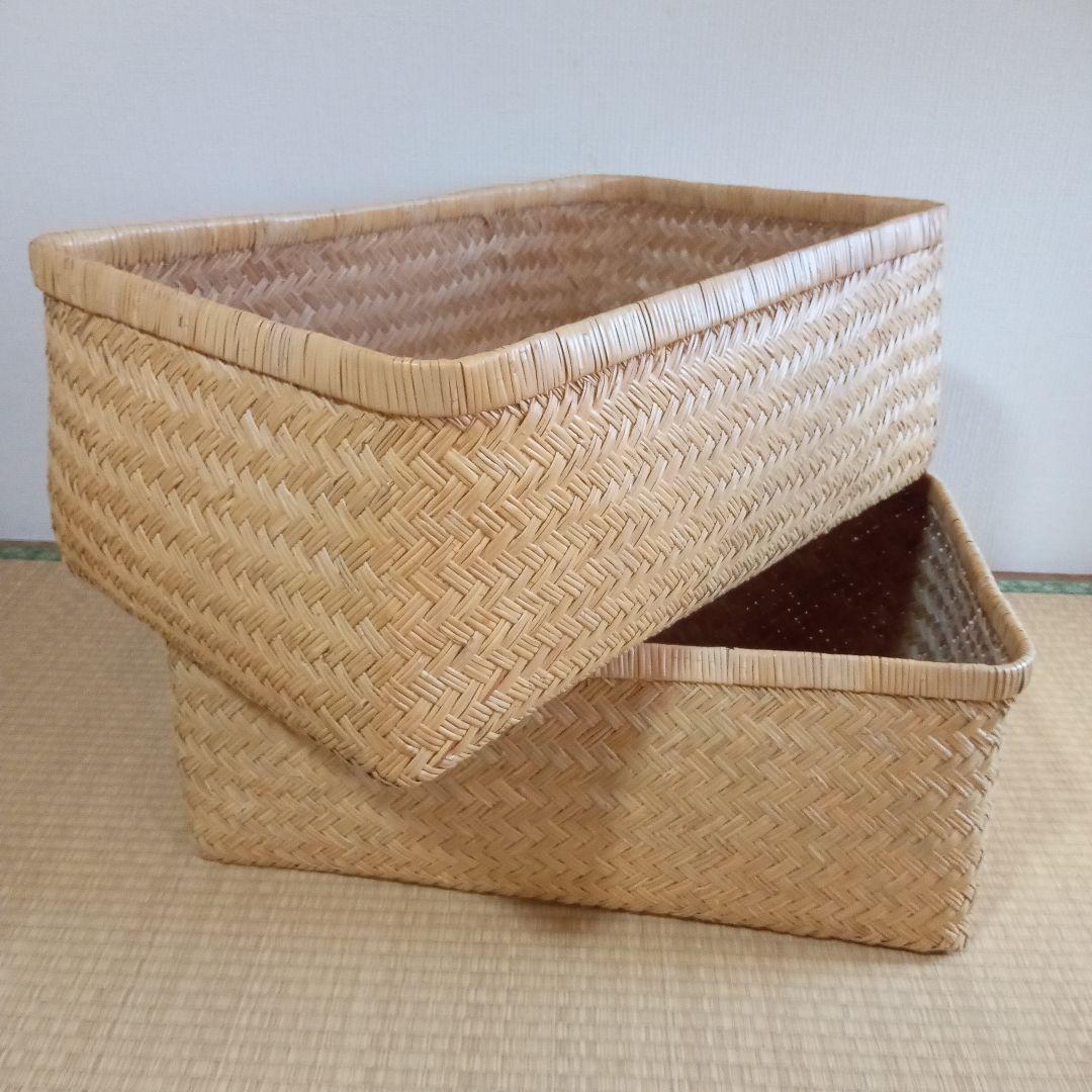 鳥越すず竹竹細工行李かご(大型67cm)