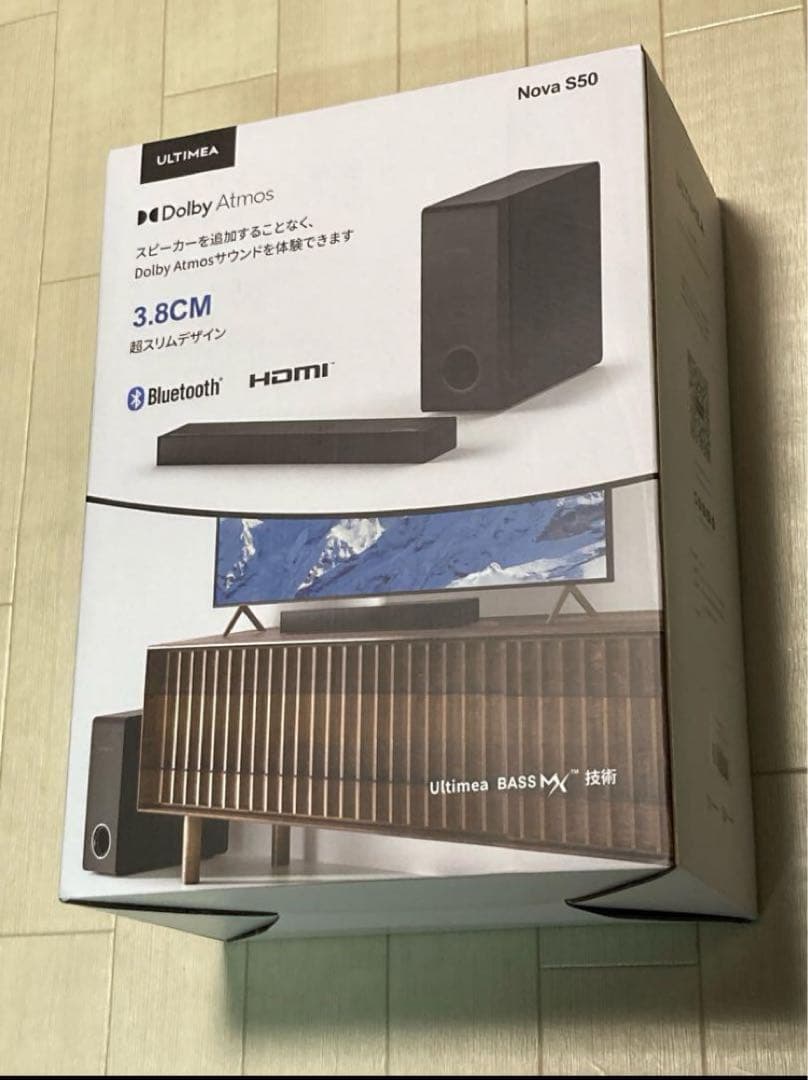 サウンドバー テレビ用 2.1ch スピーカー 3次元サラウンド ウーファー付