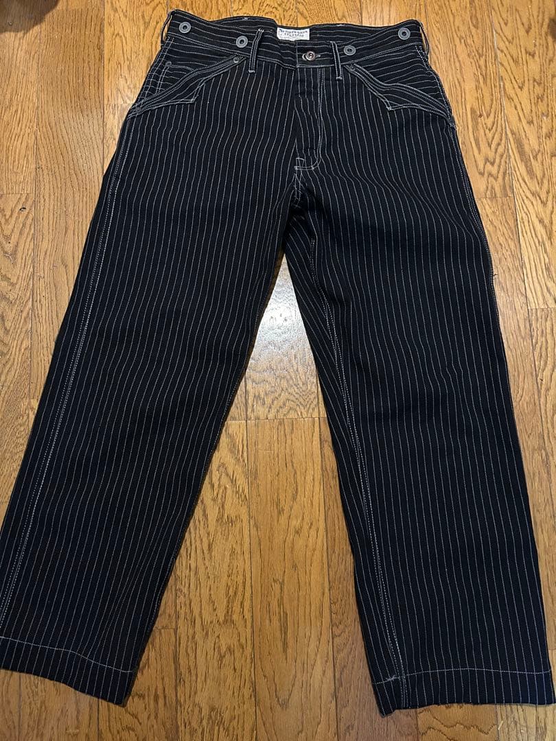 schott ヒッコリーデニムパンツ　ブラックw32