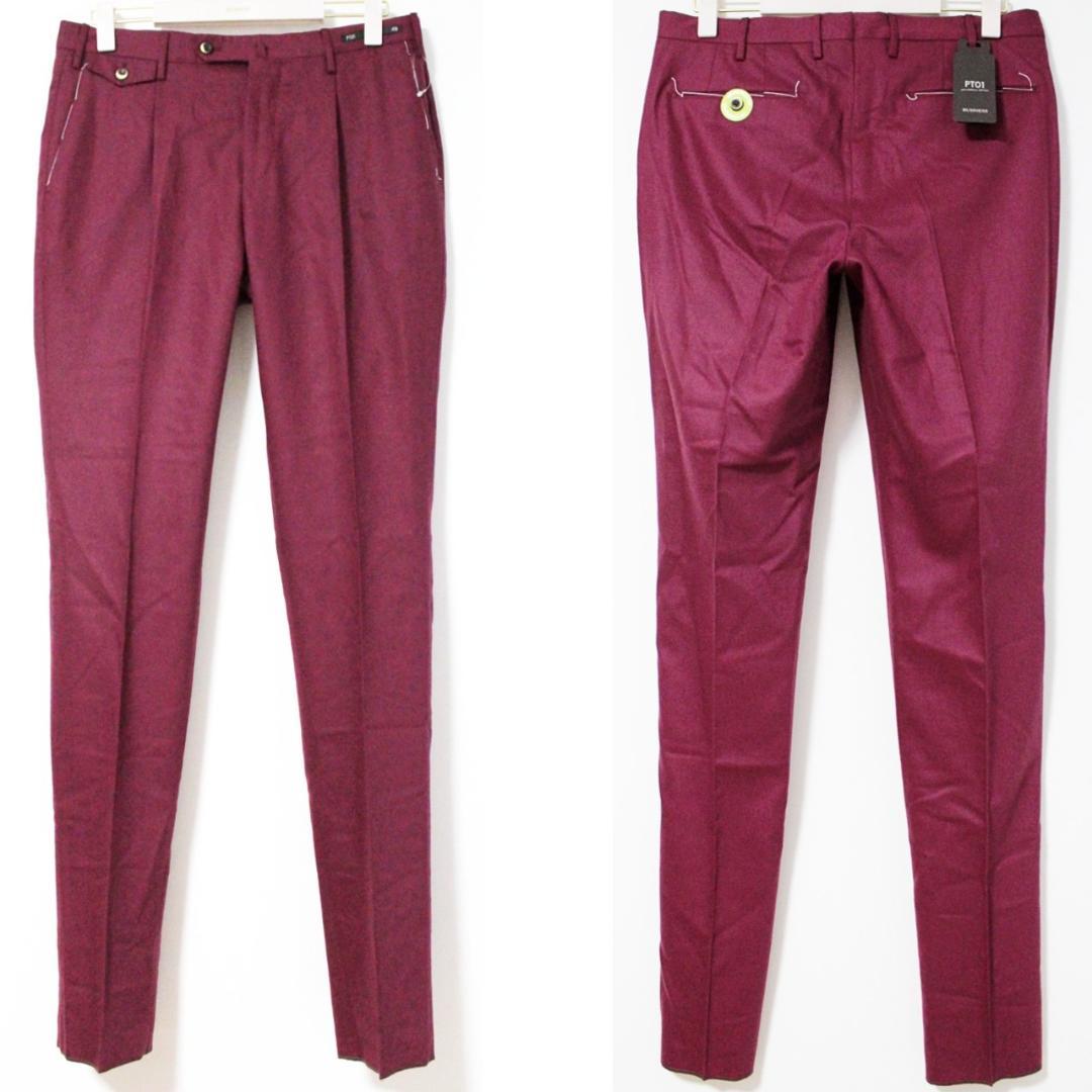 新品 PT01 ストレッチ フランネル ワンタックスラックス XL相当W90cm