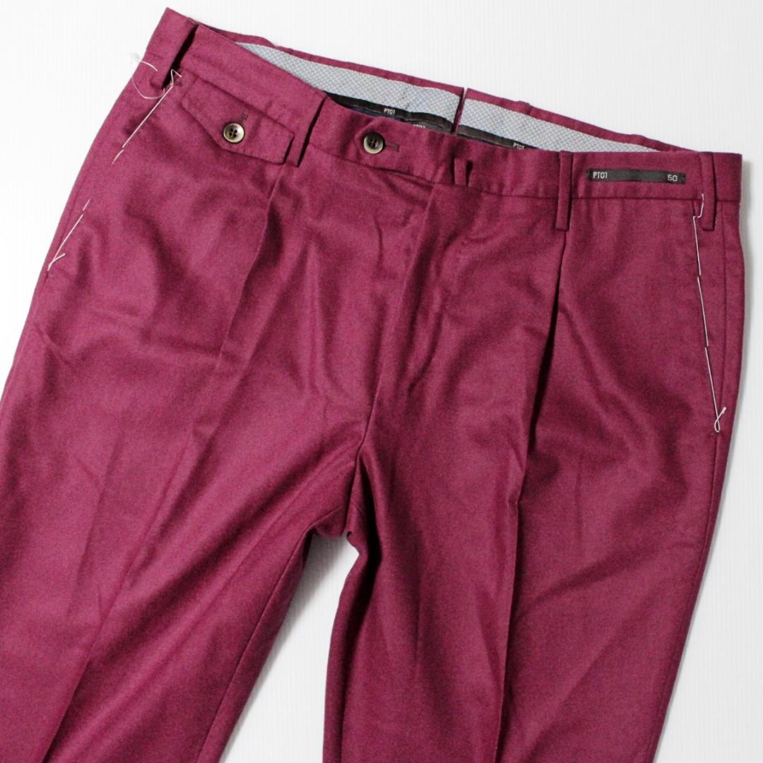 新品 PT01 ストレッチ フランネル ワンタックスラックス XL相当W90cm