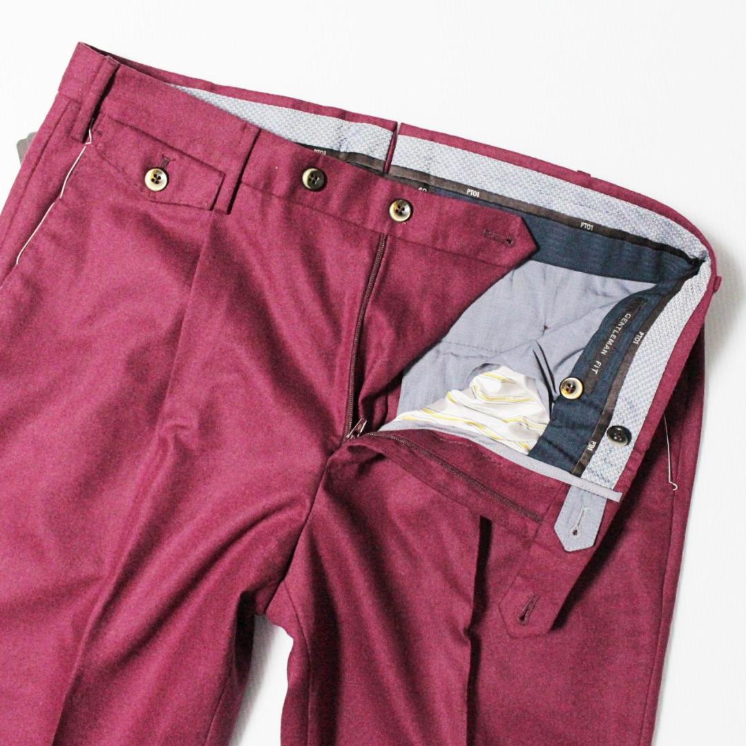 新品 PT01 ストレッチ フランネル ワンタックスラックス XL相当W90cm