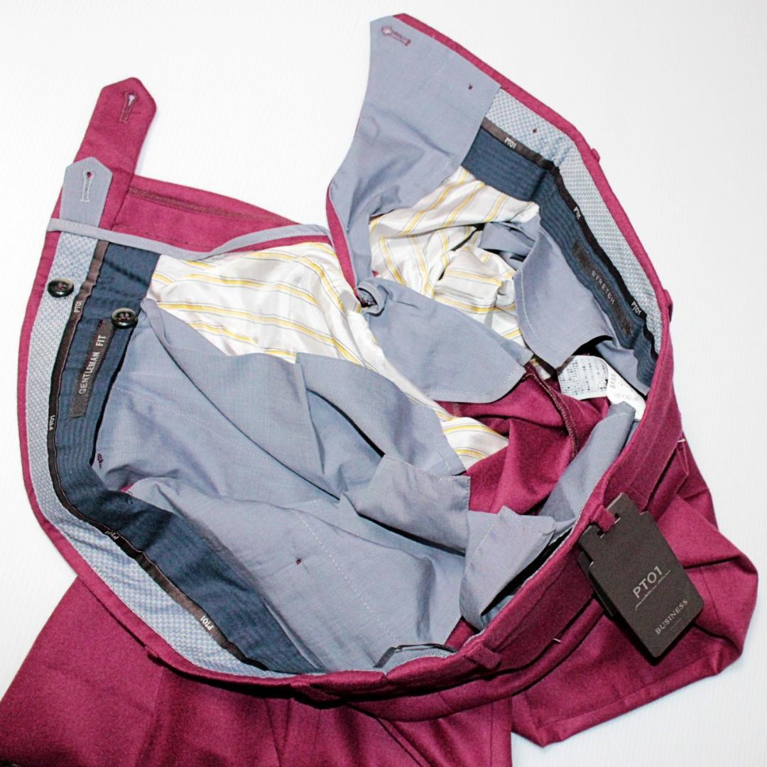 新品 PT01 ストレッチ フランネル ワンタックスラックス XL相当W90cm