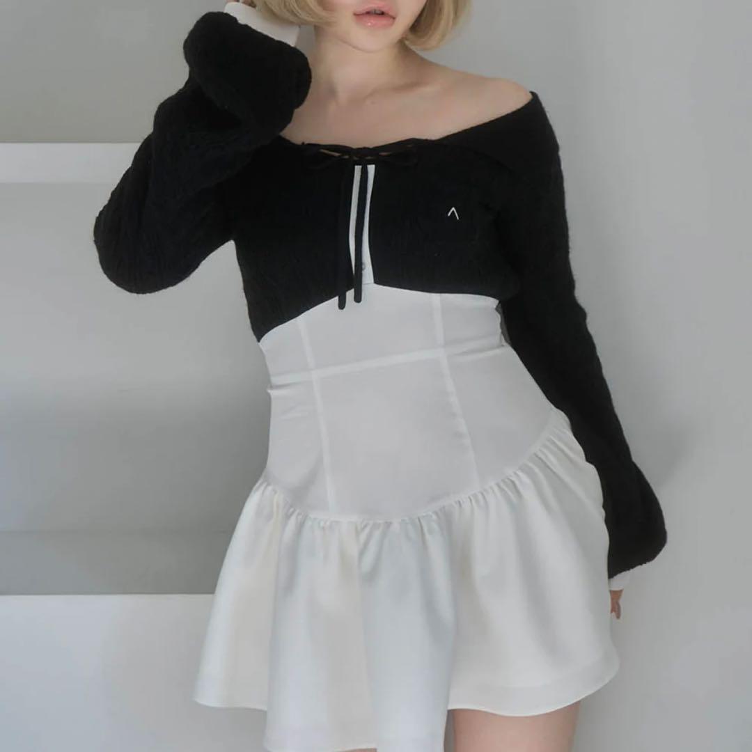 andmary Tess blouse mini dress black 正規品