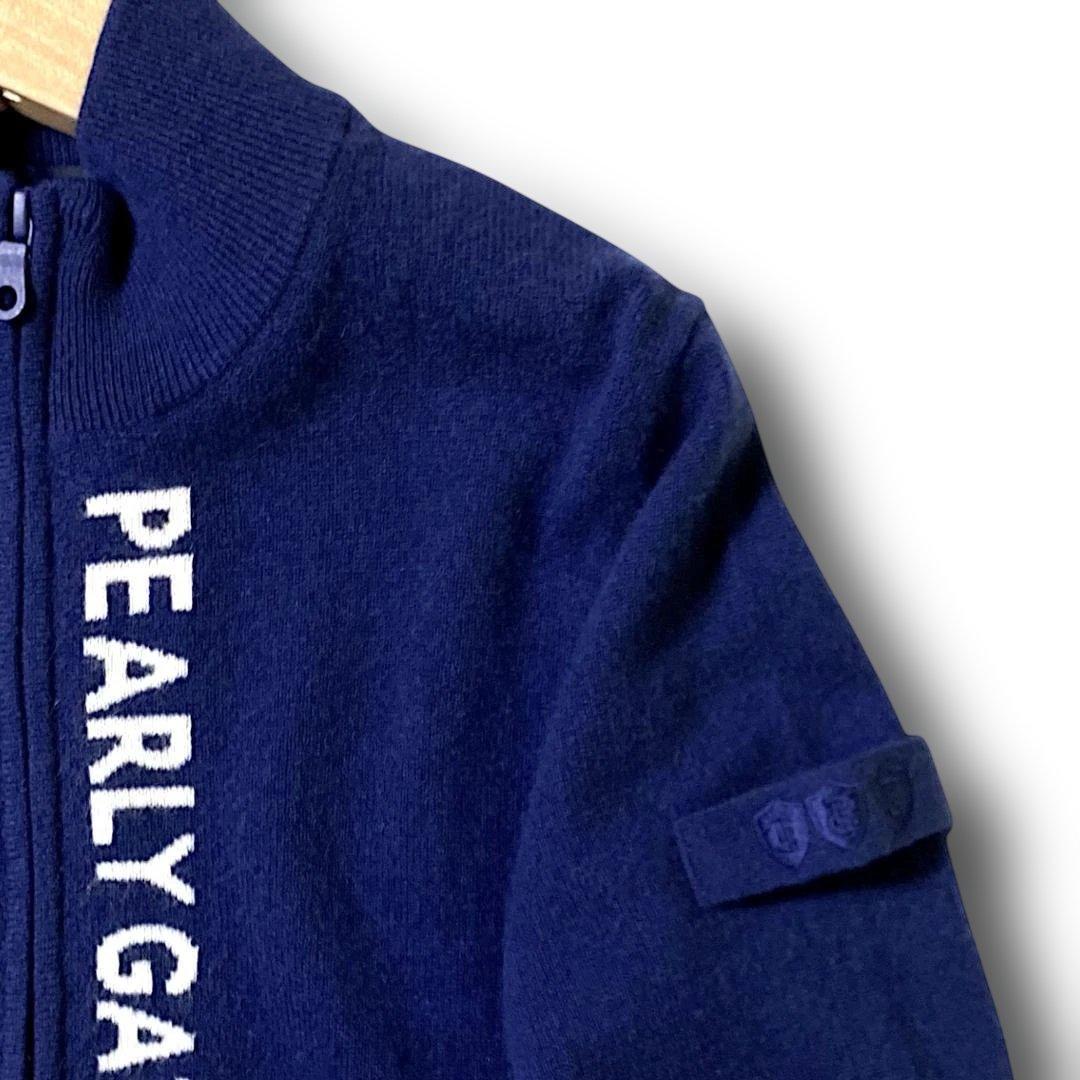 1 パーリーゲイツ 定4.2万 カシミヤ100% ニットブルゾン セーター 紺