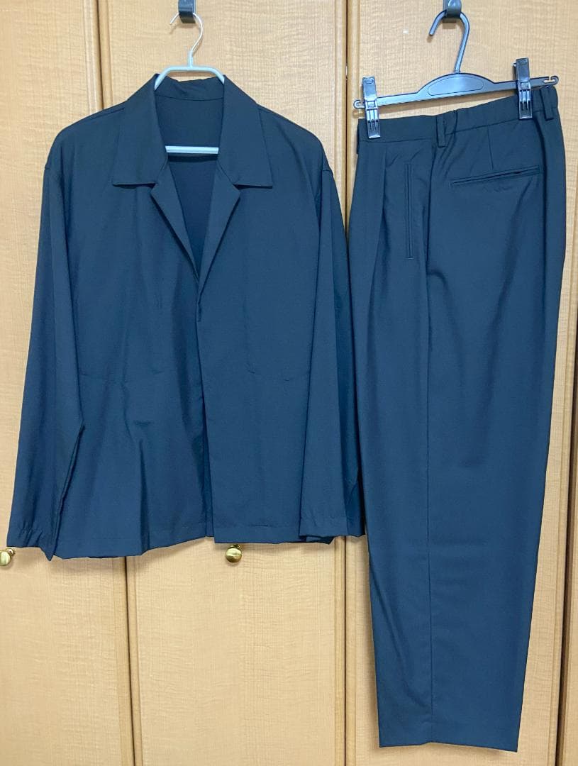 MBハイエンド尾州ウール ミニマルジャケット＆ワイドテーパードスラックス