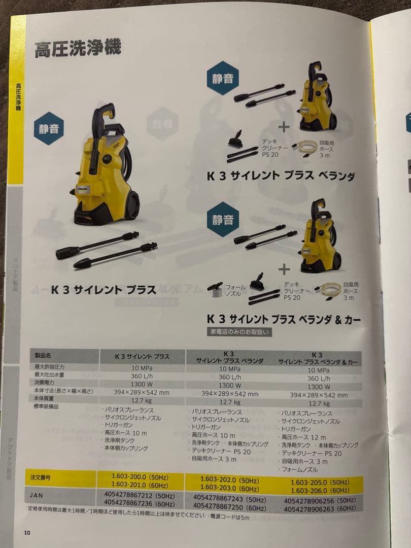 K 3 サイレント プラス ベランダ　高圧洗浄機