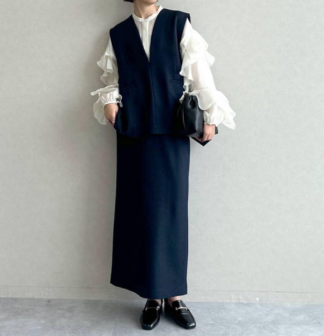 【セレモニー】A part by アパートバイ C*フリルスリーブブラウス