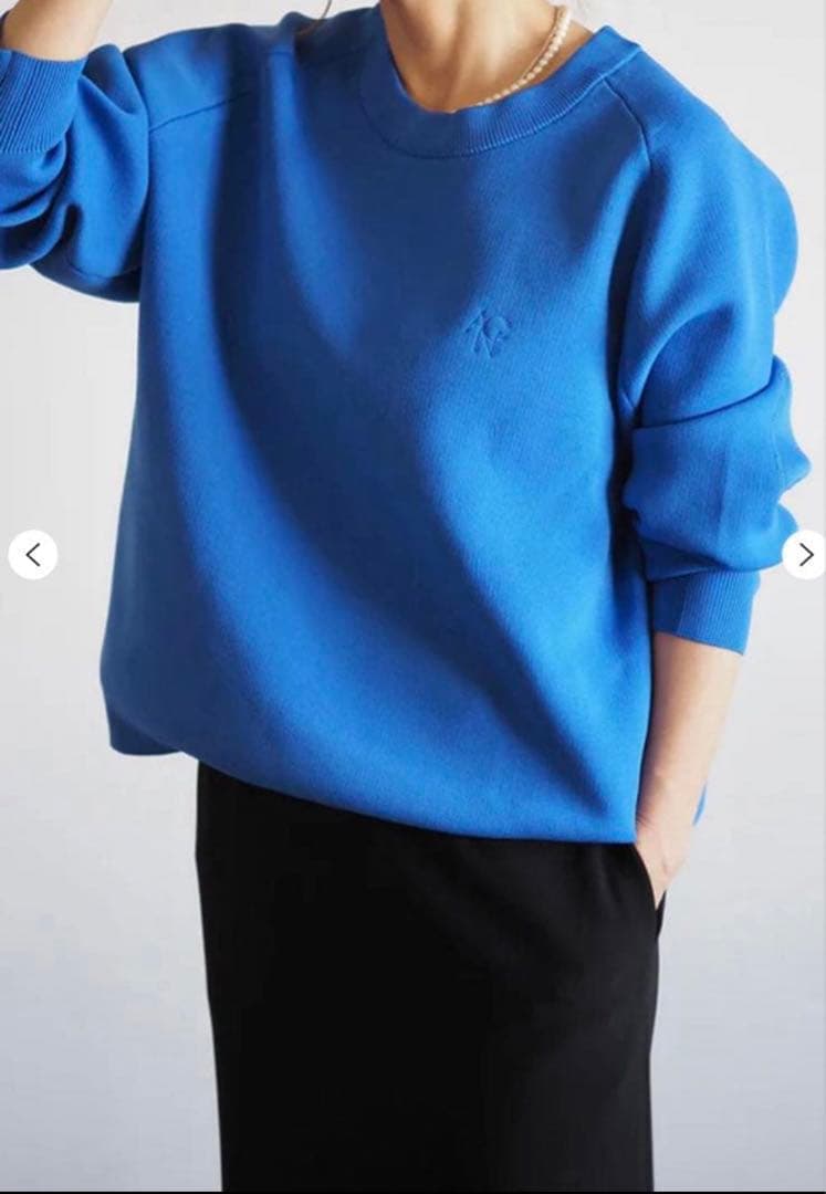 新品　ANIECA エルボーパッチスウェットニット　ブルー