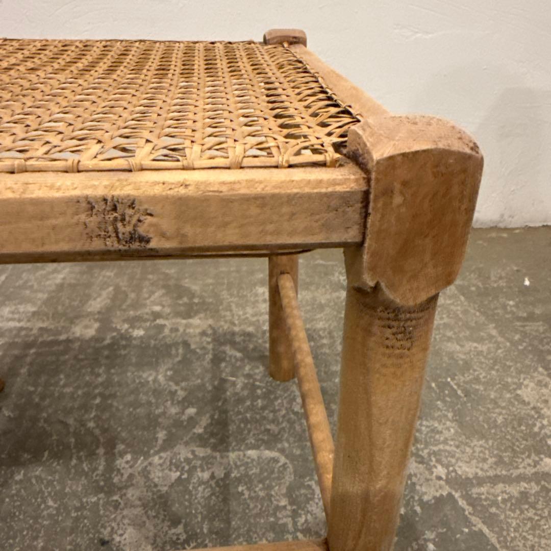 ヴィンテージ　ラタン　スクエア　スツール