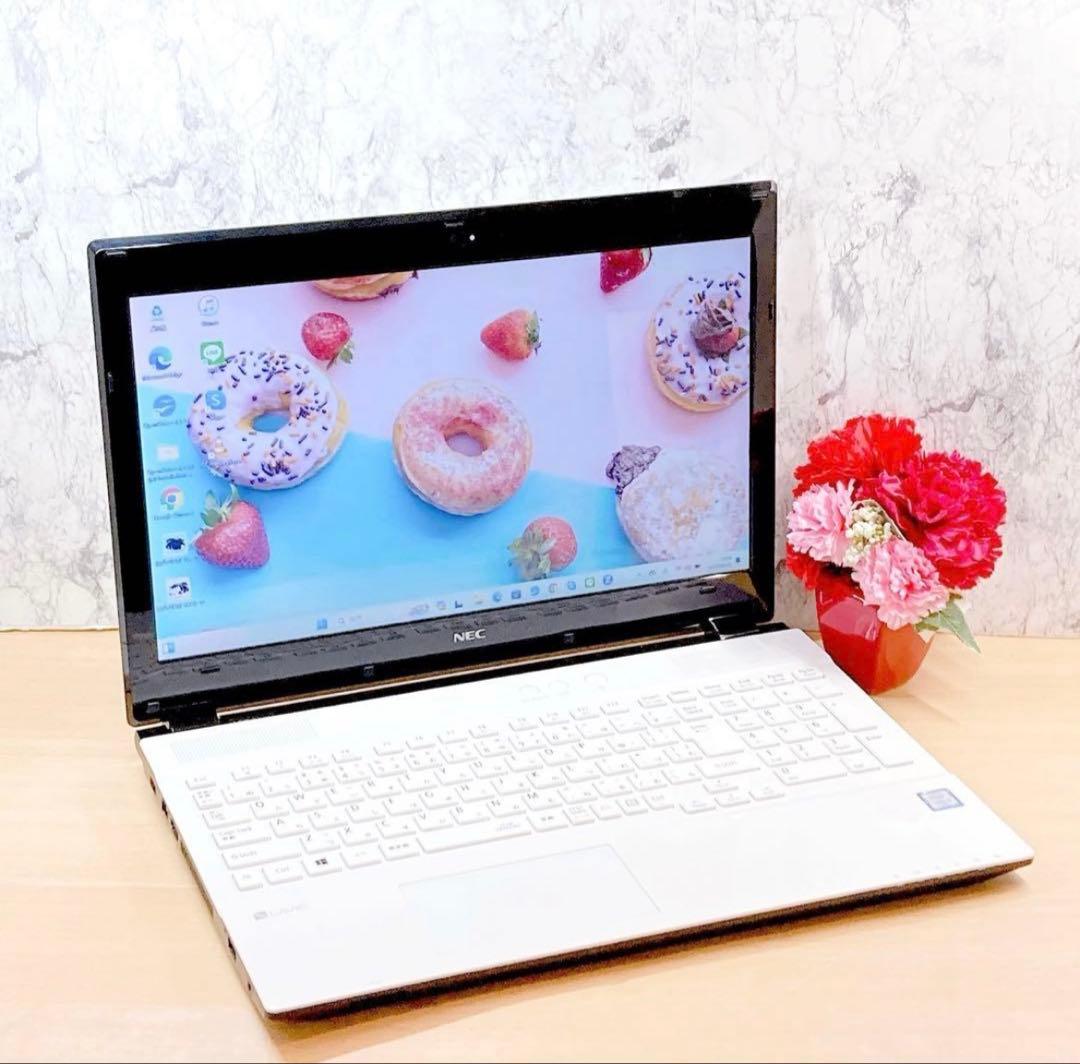 容量1000GB★ Windows11★カメラ 付きNECホワイトノートパソコン