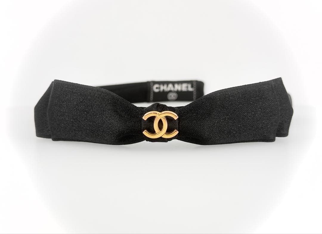 レア CHANEL シャネル カチューシャ リボン ココマーク ヘアアクセサリー