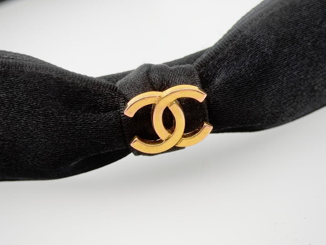 レア CHANEL シャネル カチューシャ リボン ココマーク ヘアアクセサリー