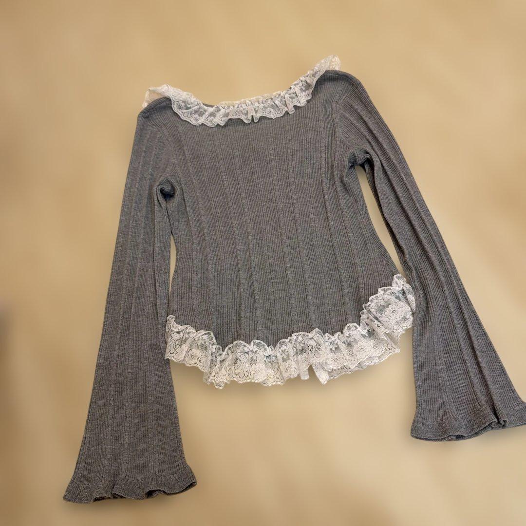 【完売カラー】snidel スナイデル　フリルニットプルオーバー