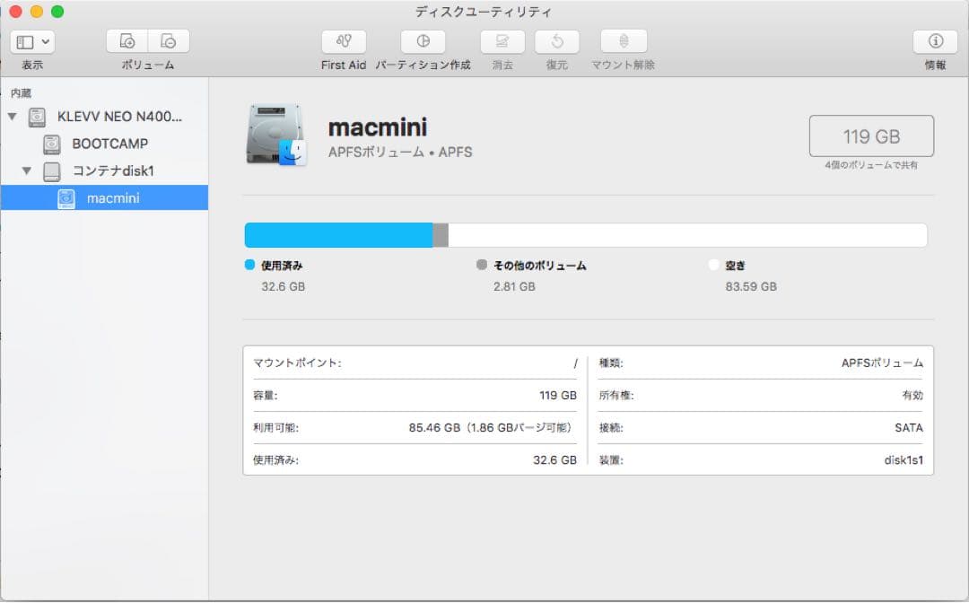 ミニPC Apple Mac mini Late 2012