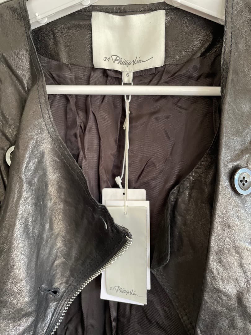 3.1 Phillip Lim レディース新品革製のモーターサイクルジャケット