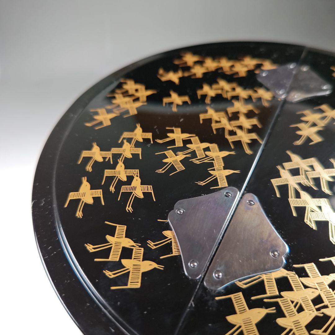 イ587 水指『蒔絵師　河原積善作』『春慶塗　鳥金蒔絵蓋　水指　共箱』茶道具