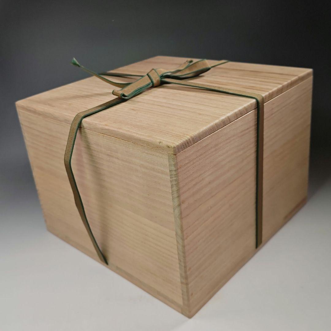 イ587 水指『蒔絵師　河原積善作』『春慶塗　鳥金蒔絵蓋　水指　共箱』茶道具