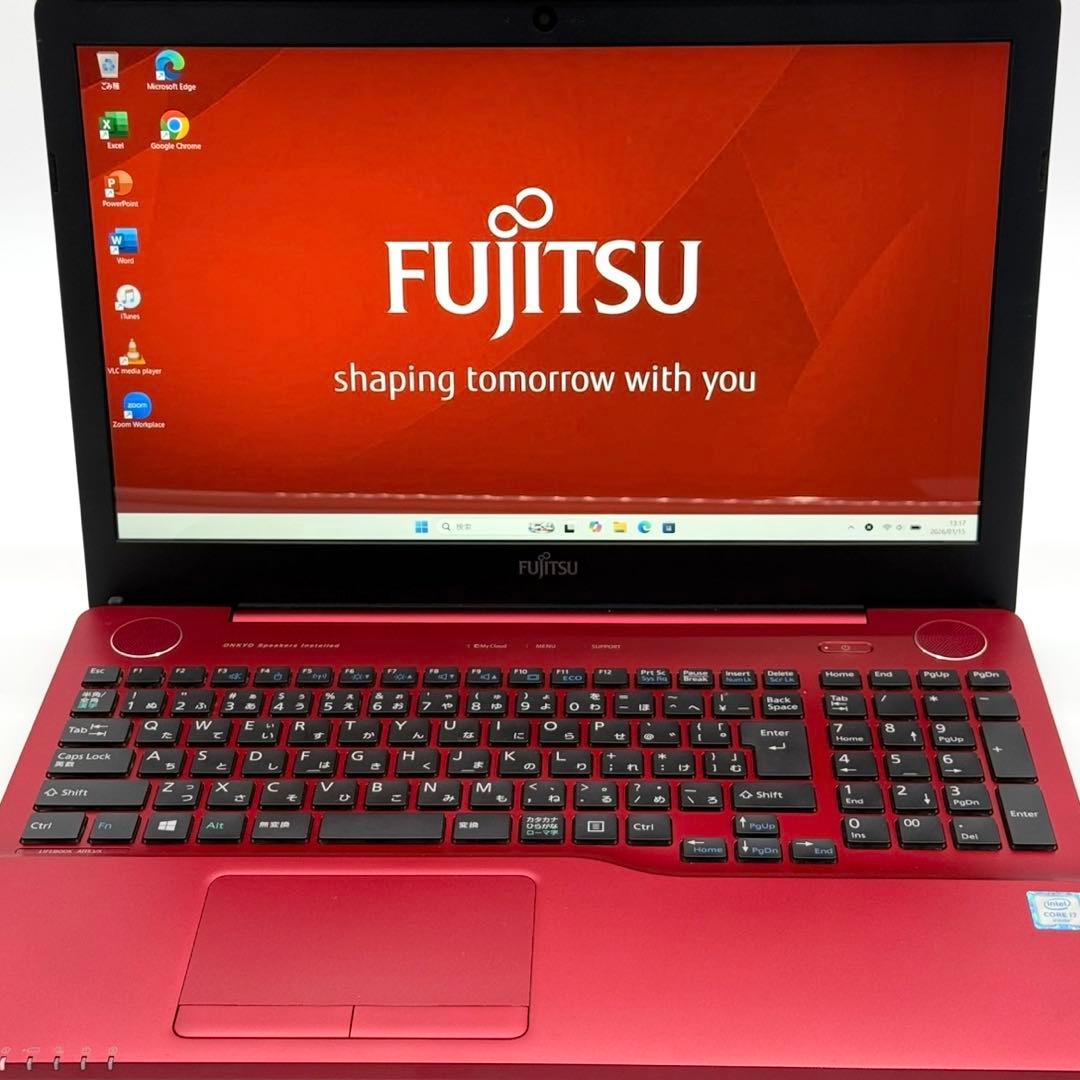 美品 富士通 ノートPC i7搭載 新品SSD512 Blu-ray FHD