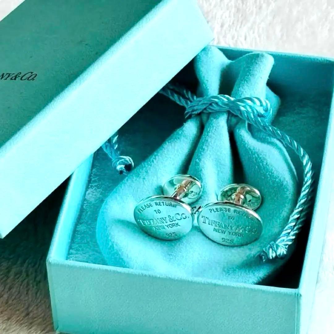 【美品】 ティファニー オーバル リターントゥ カフリンクス SV925