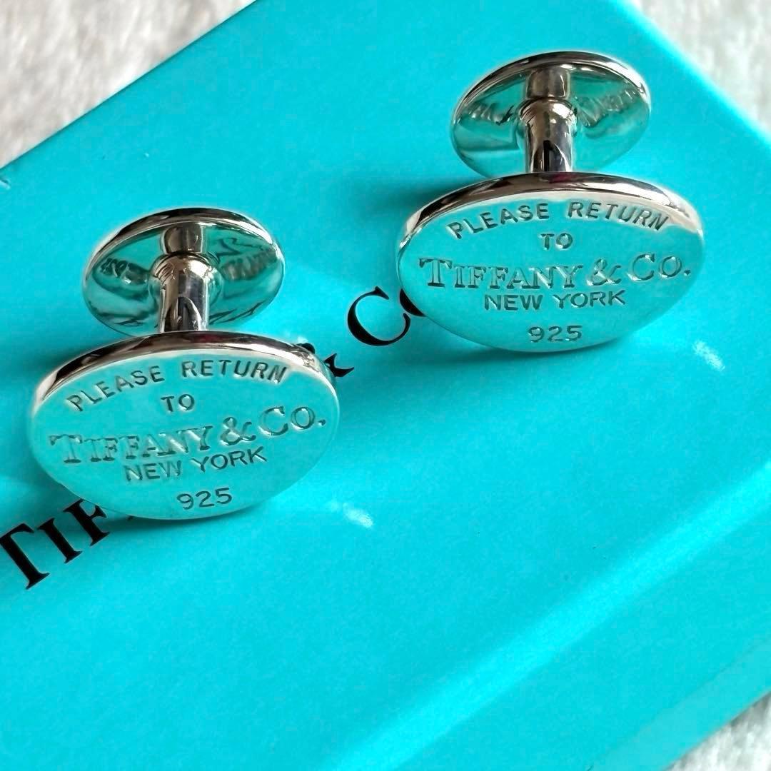 【美品】 ティファニー オーバル リターントゥ カフリンクス SV925