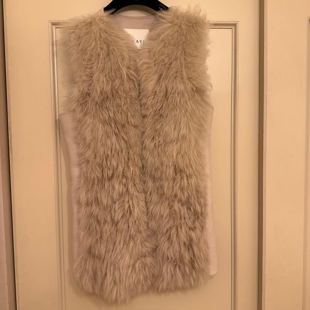 アナイANAYI♡カシミヤムートンリバージレ♡ファーベージュ