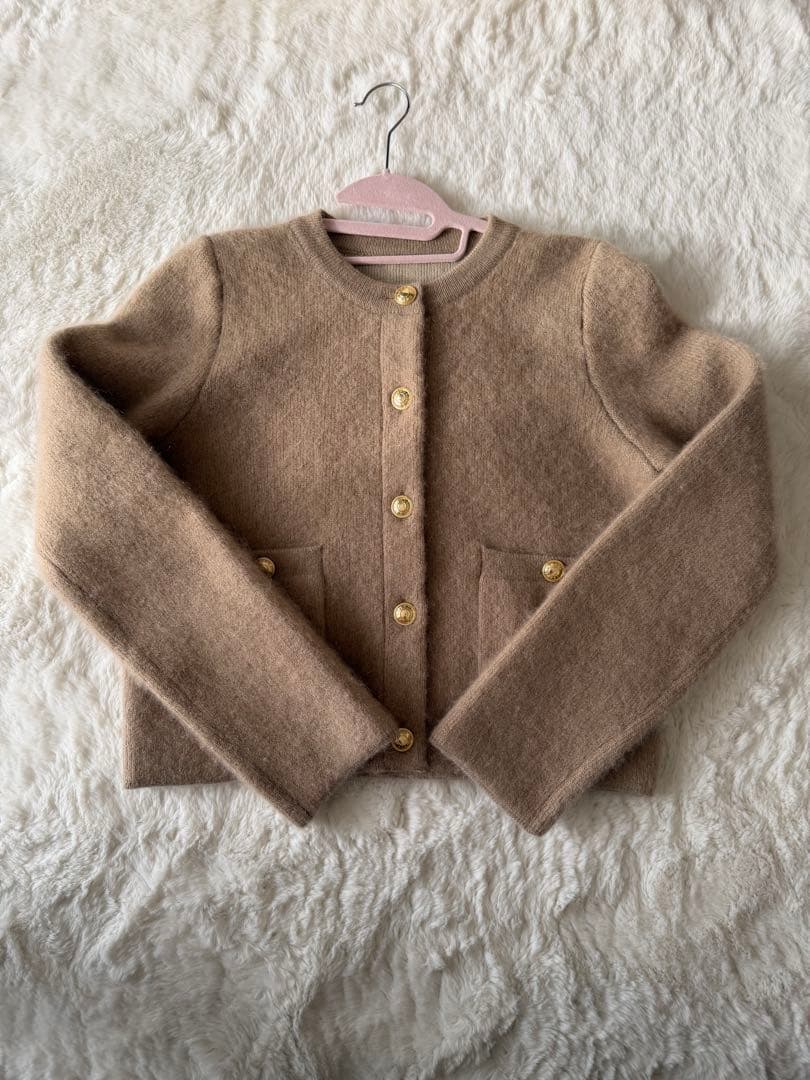 アニュアンス　anuans カシミヤブレンド ノーカラージャケット　カーディガン