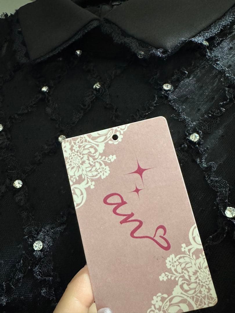 anマーメイド 襟付き フリルデザイン シアー ミニドレス キャバ　sugar