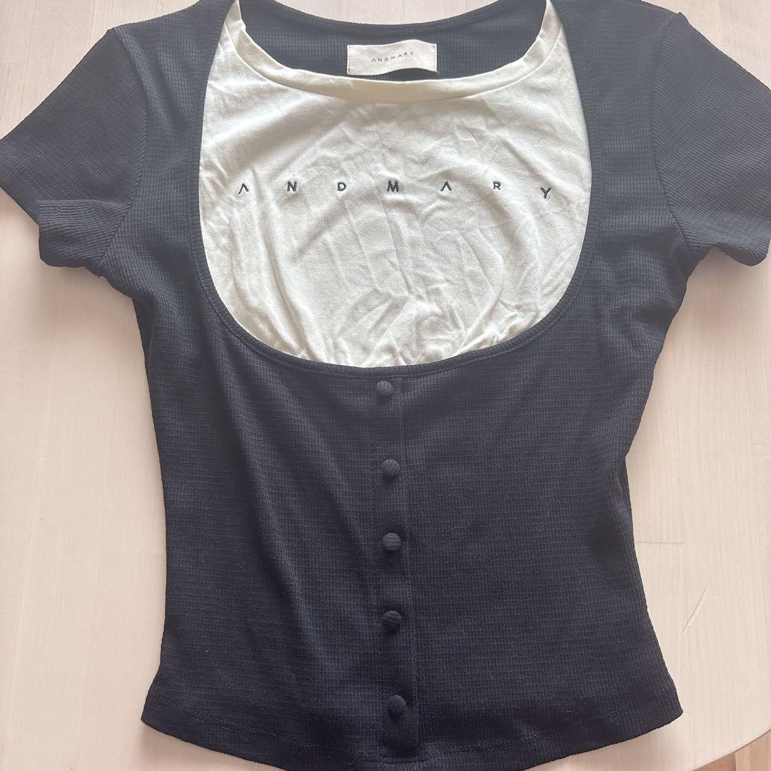 andmary mary logo tops black 正規品