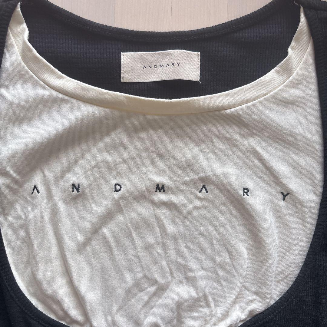 andmary mary logo tops black 正規品