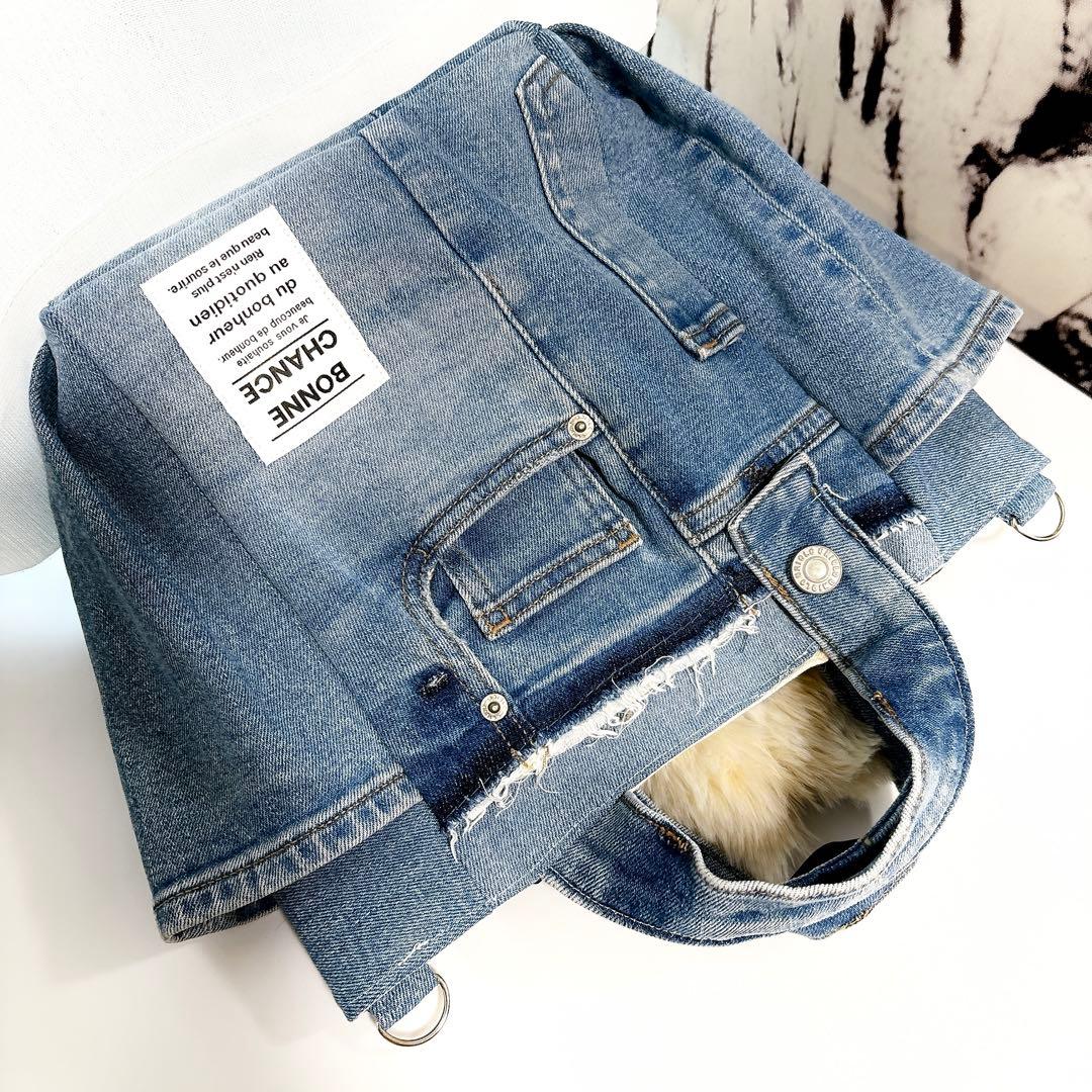 ぴ*こ様 コヤンイサムチョン　トートバッグ　ハンドメイド　デニム　