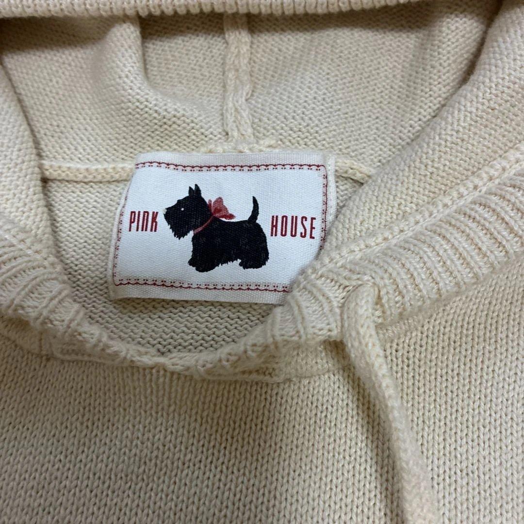 PINK HOUSE スコティッシュテリア刺繍ニットパーカー