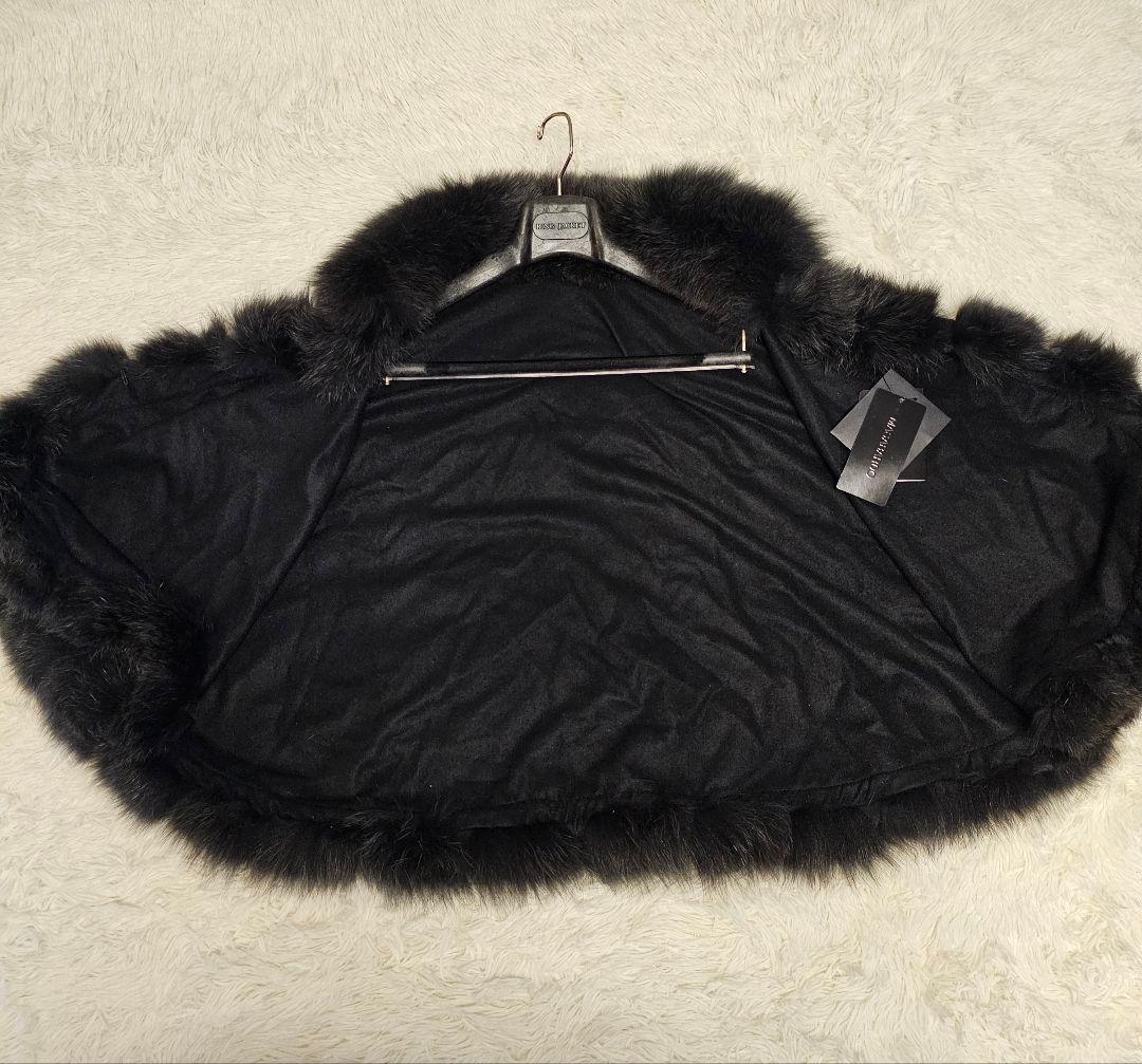 新品タグ付 ブルーフォックス カシミヤ100% ポンチョ SAGA FURS