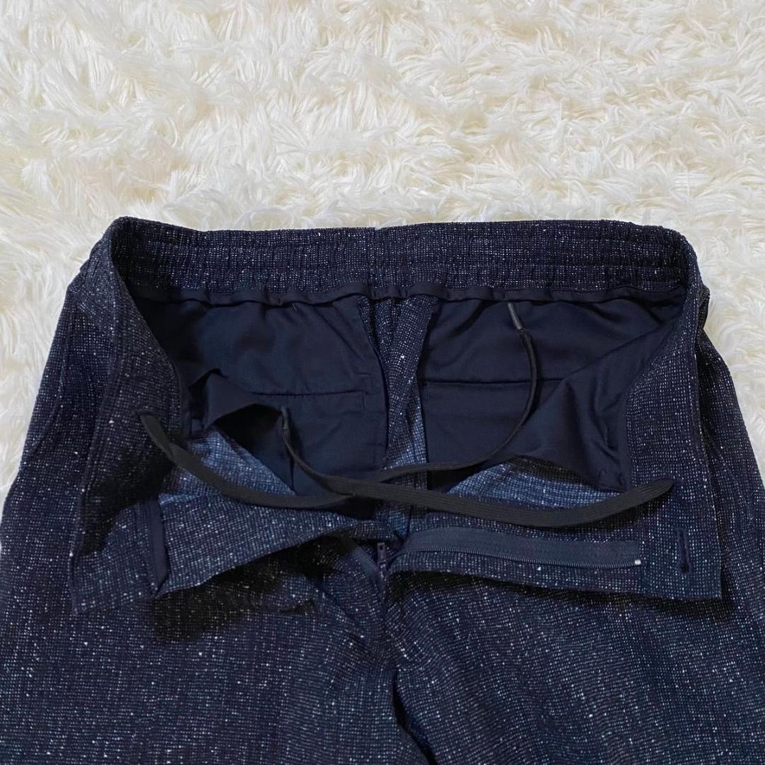 未使用級✨PLST シアサッカー 洗える ストレッチ セットアップ ネイビー S