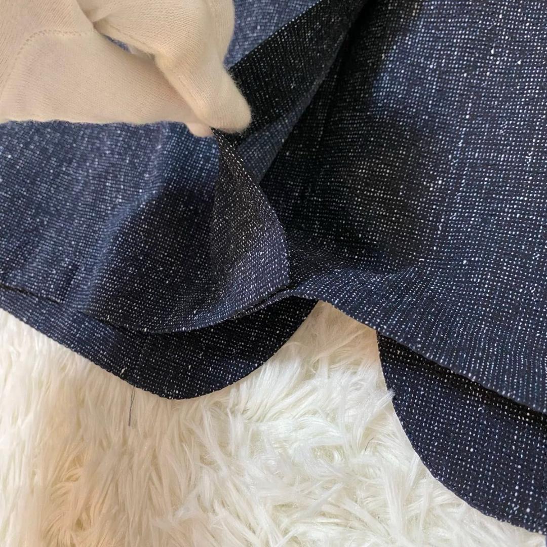 未使用級✨PLST シアサッカー 洗える ストレッチ セットアップ ネイビー S