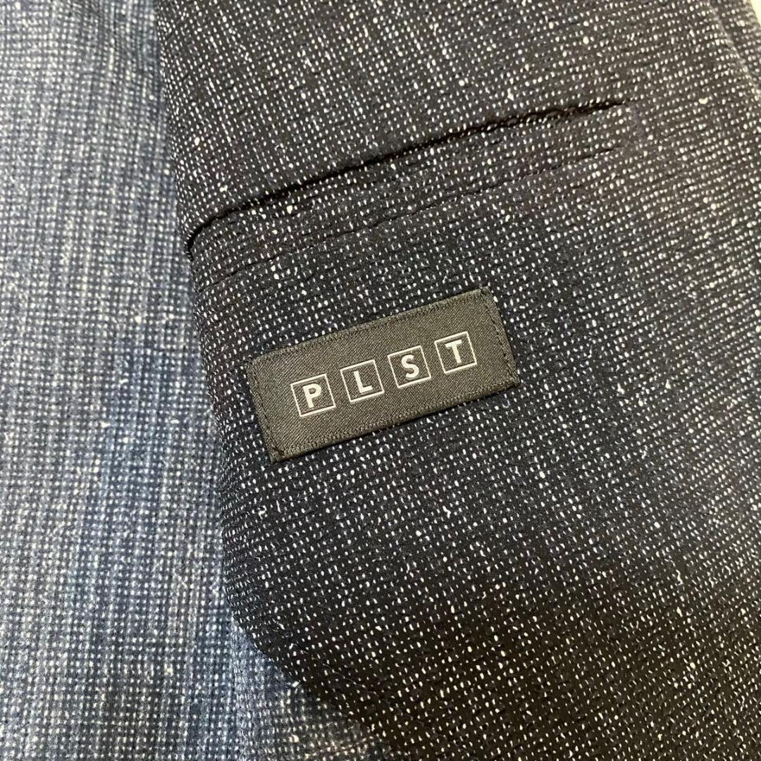 未使用級✨PLST シアサッカー 洗える ストレッチ セットアップ ネイビー S