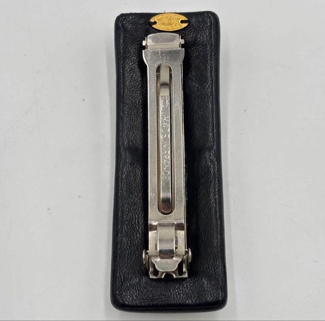 CHANEL シャネル ココマーク レザー バレッタ ゴールド金具 箱付