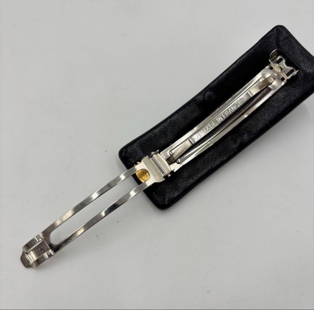 CHANEL シャネル ココマーク レザー バレッタ ゴールド金具 箱付