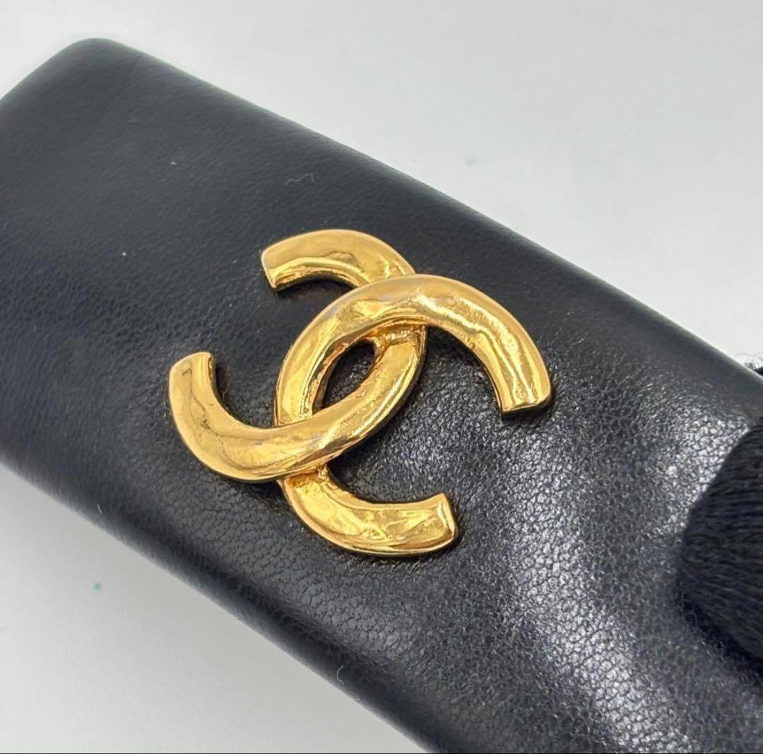 CHANEL シャネル ココマーク レザー バレッタ ゴールド金具 箱付