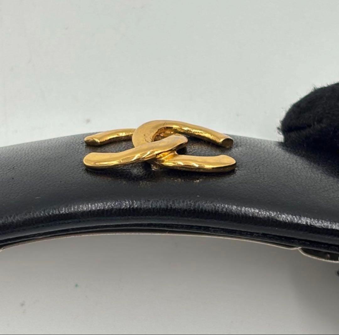 CHANEL シャネル ココマーク レザー バレッタ ゴールド金具 箱付
