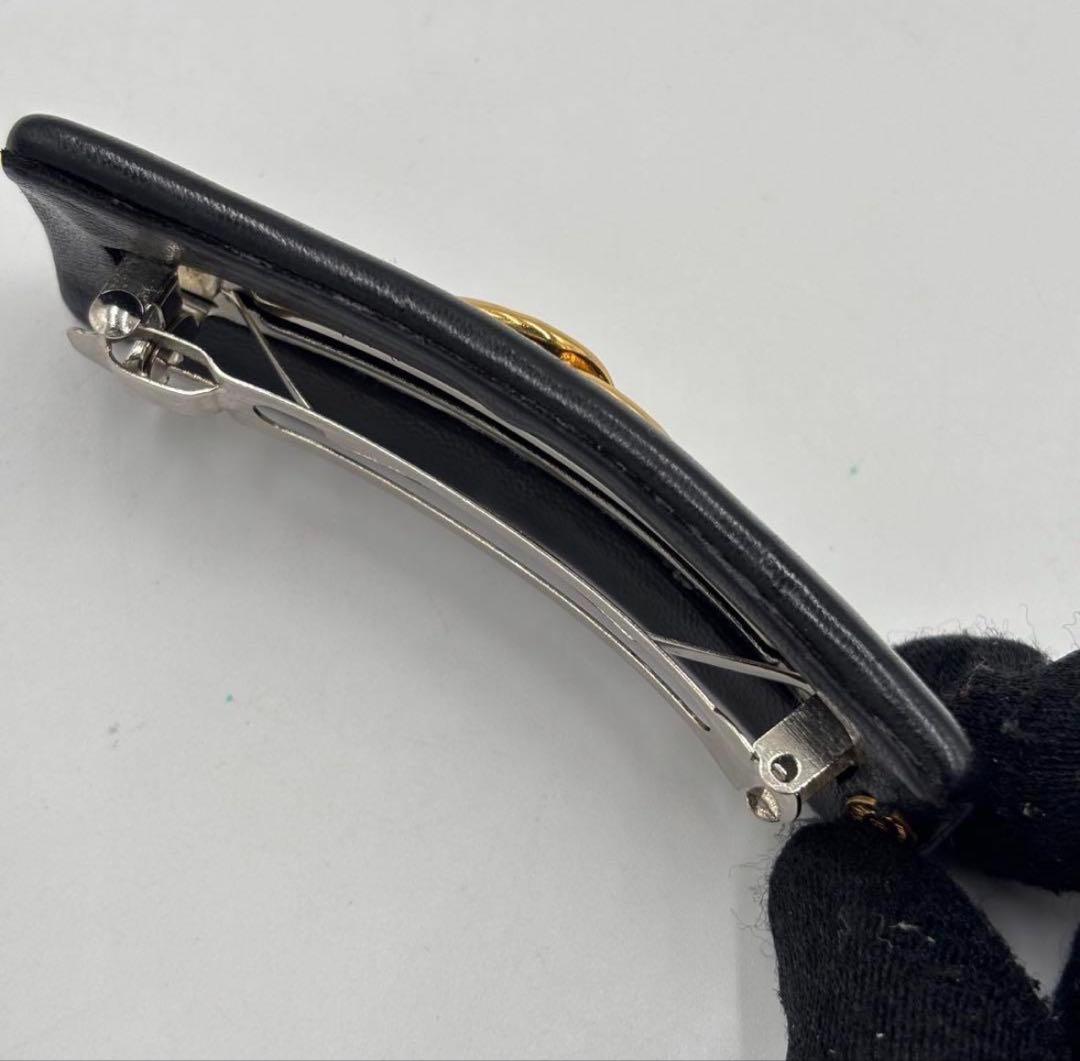 CHANEL シャネル ココマーク レザー バレッタ ゴールド金具 箱付