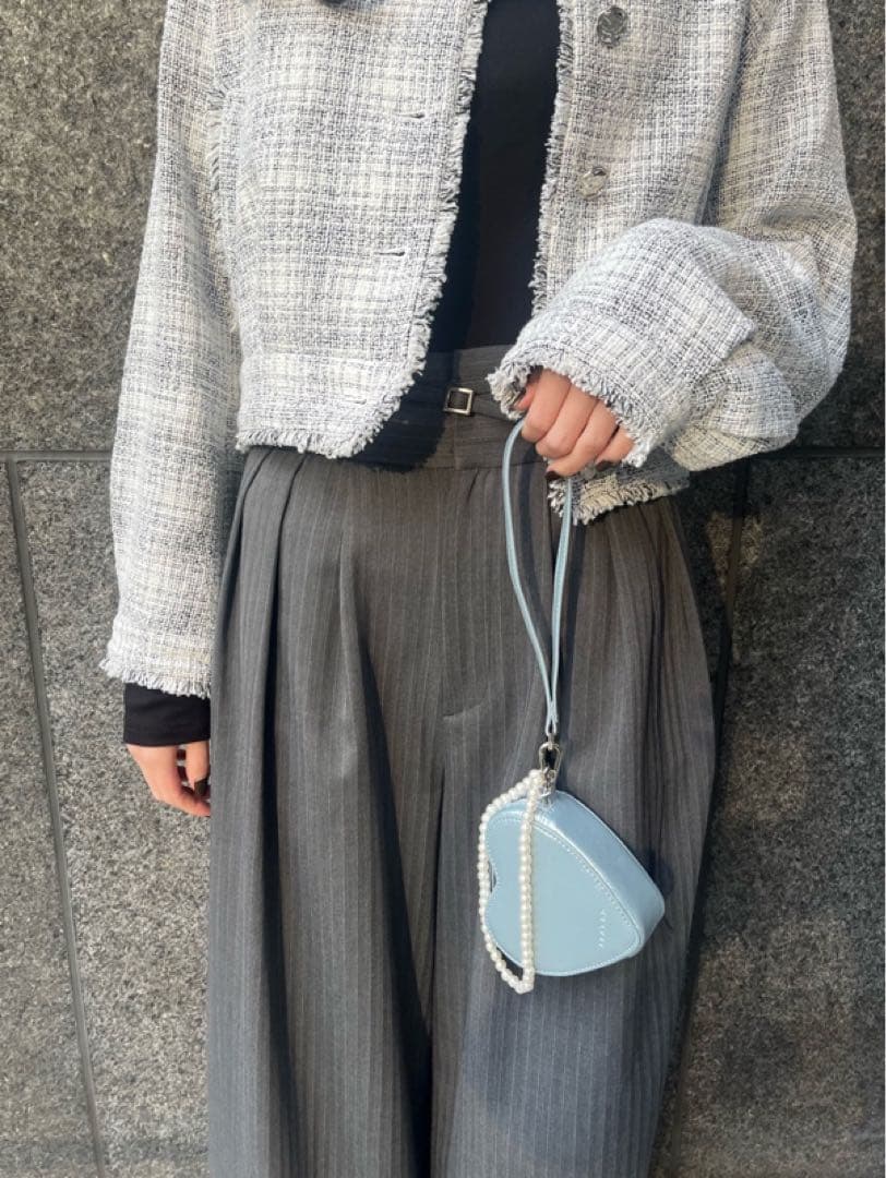 FRAY I.D（フレイ アイディー） ハイウエストべルトデザインワイドパンツ