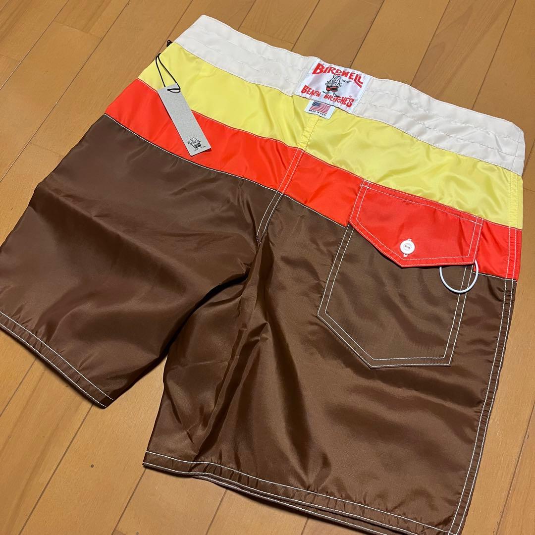 BIRDWELL 水着 32サイズ 茶色 ストライプ　新品未使用