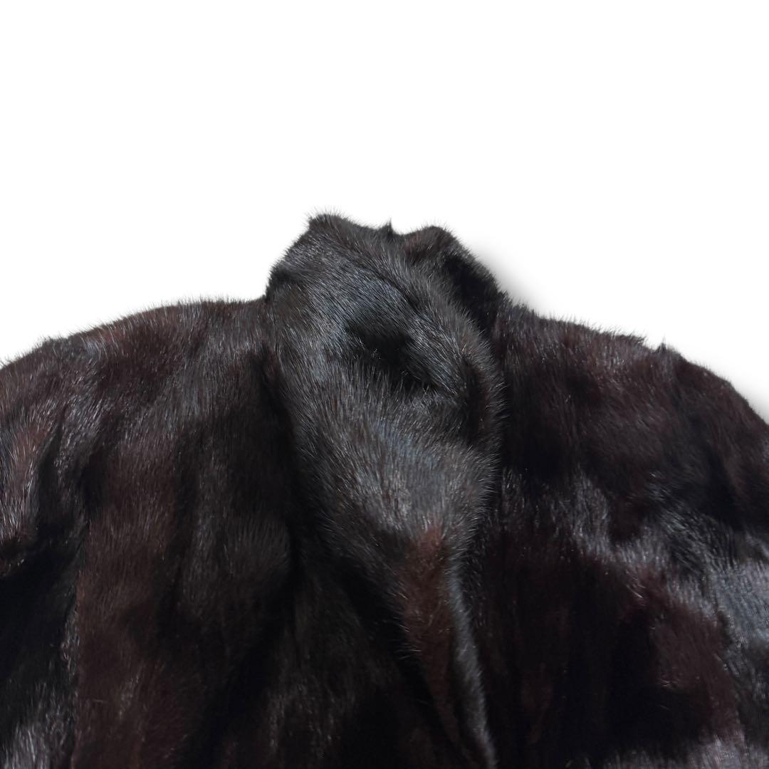 サガミンク 1832 毛皮 リアルファーコート ダークブラウン 逆毛 13銀タグ
