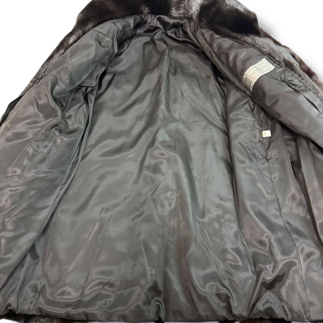 サガミンク 1832 毛皮 リアルファーコート ダークブラウン 逆毛 13銀タグ