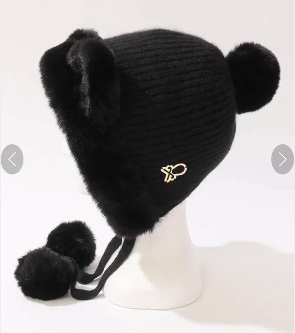 週末につき、お値下げ。マークアンドロナ ネコ耳ニット帽